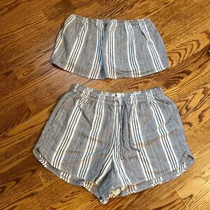 Hollister 2 piece set high rise shorts and strapless top